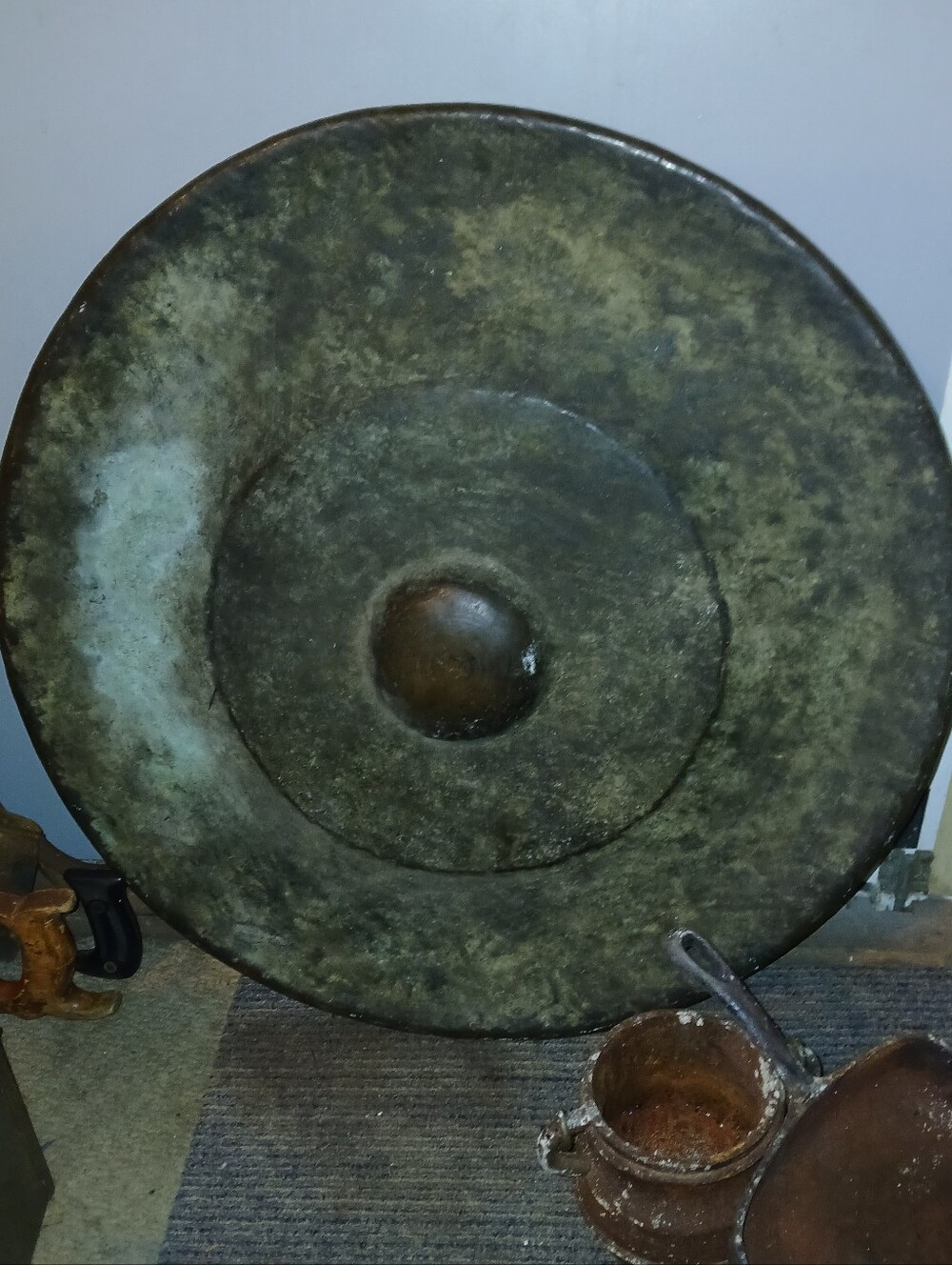 XLarge 27"Antique- est 1930s Bronze Gong ( No mallott) Very rare
